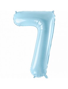 Balão Número 7 Azul Claro